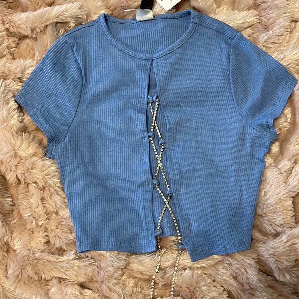 Windsor blue crop top